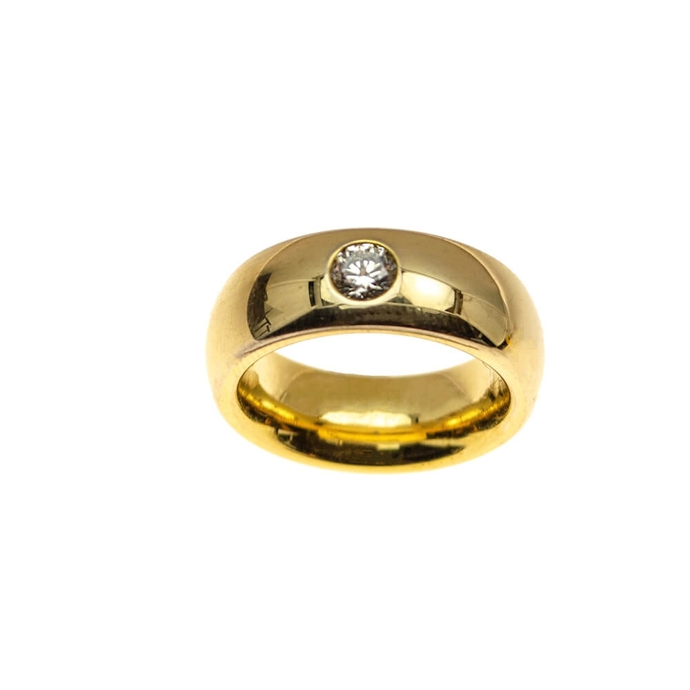 Gold K18 Diamond Wedding Ring 