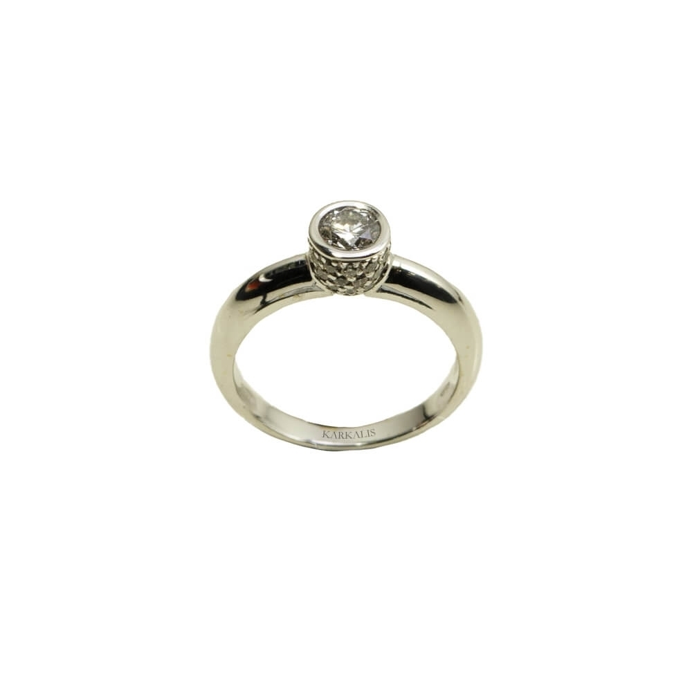 Gold K18 Engagement ring, Diamonds 0.81 ct