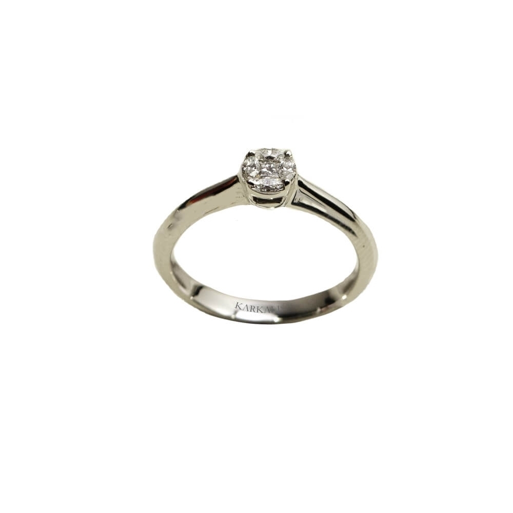 Gold K18 Engagement ring, Diamonds 0.17 ct.