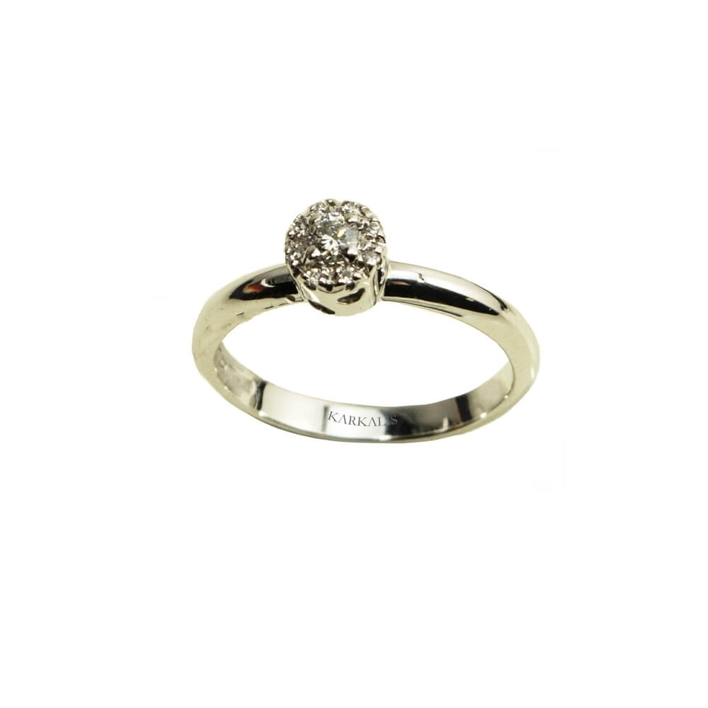 Gold K18 Engagement ring, Diamond 0.14 ct