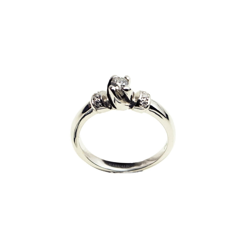 Gold K18 Engagement ring. Diamond 0.18 ct