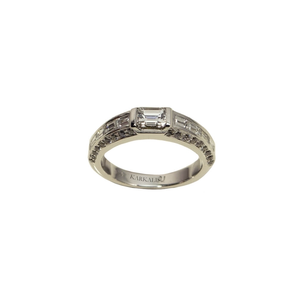 Gold K18 Engagement ring, Diamonds 1.53 ct
