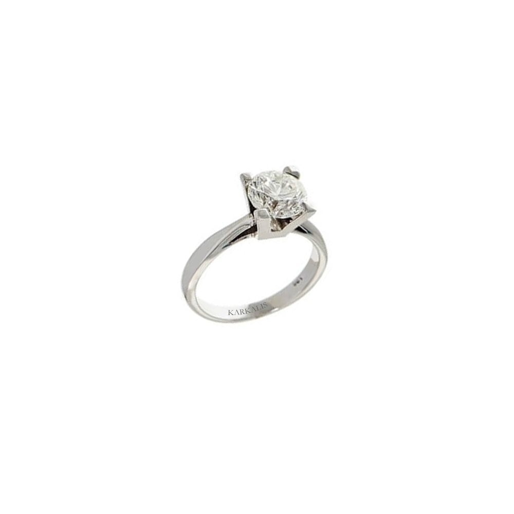 Gold K18 Engagement Ring. Diamond 2.00 ct
