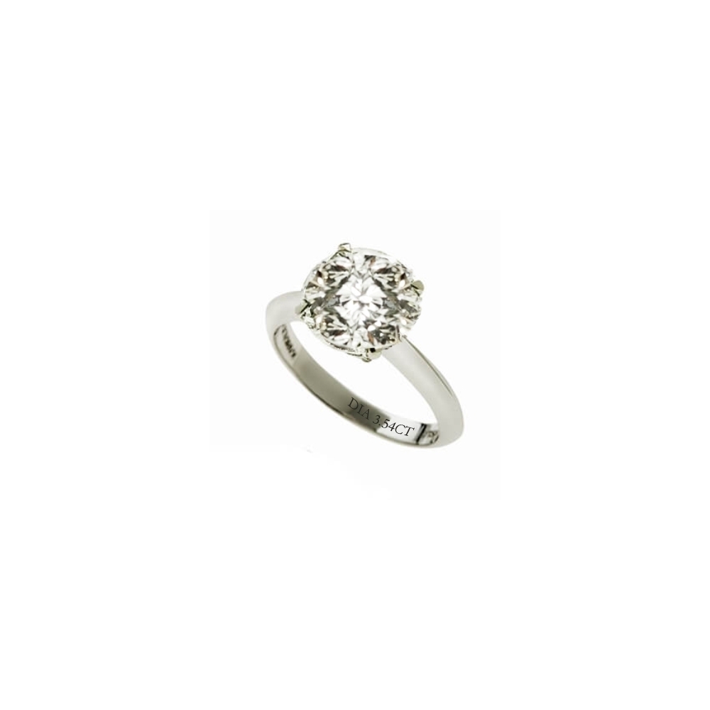 Gold K18 Engagement ring. Diamond 3.54 ct
