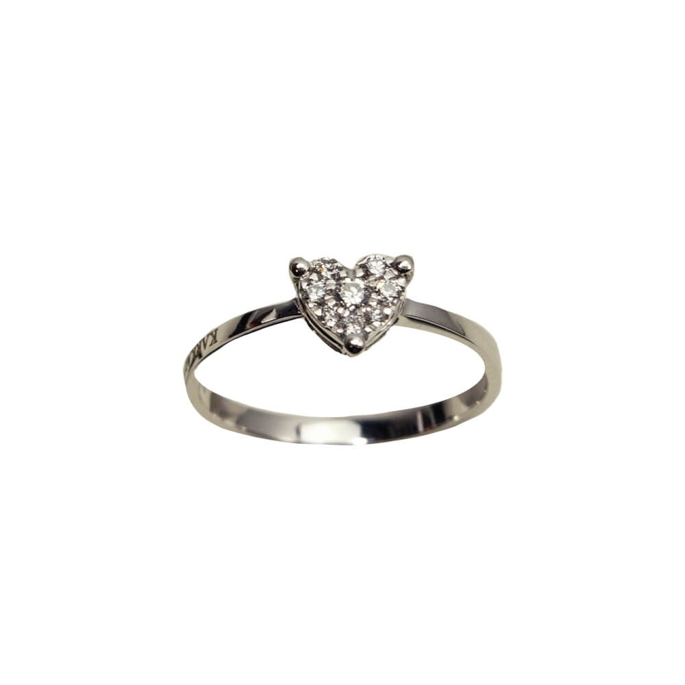 Gold K18 Engagement ring. Diamonds 0.18 ct.