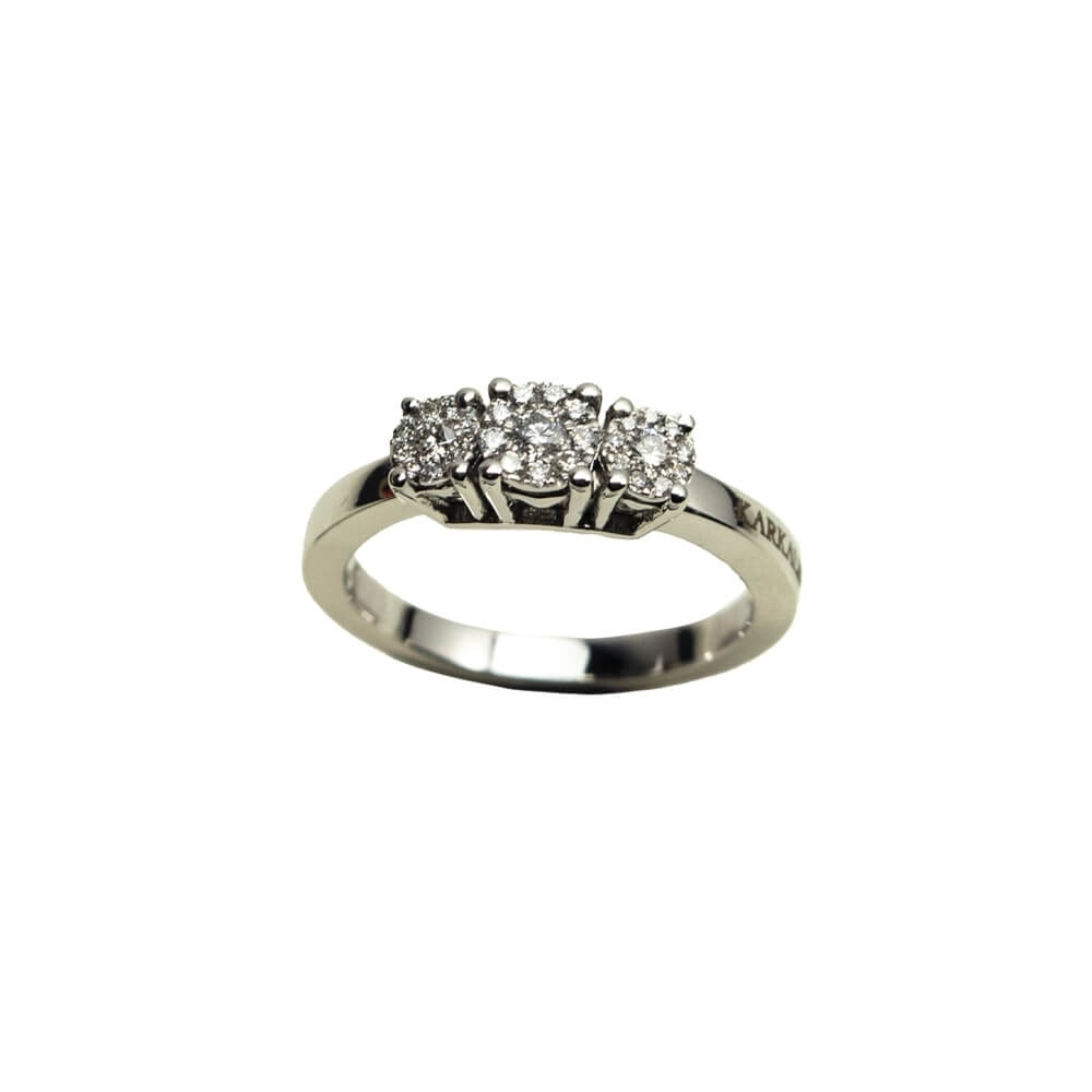 Gold K18 Engagement ring, Diamonds 0.26 ct
