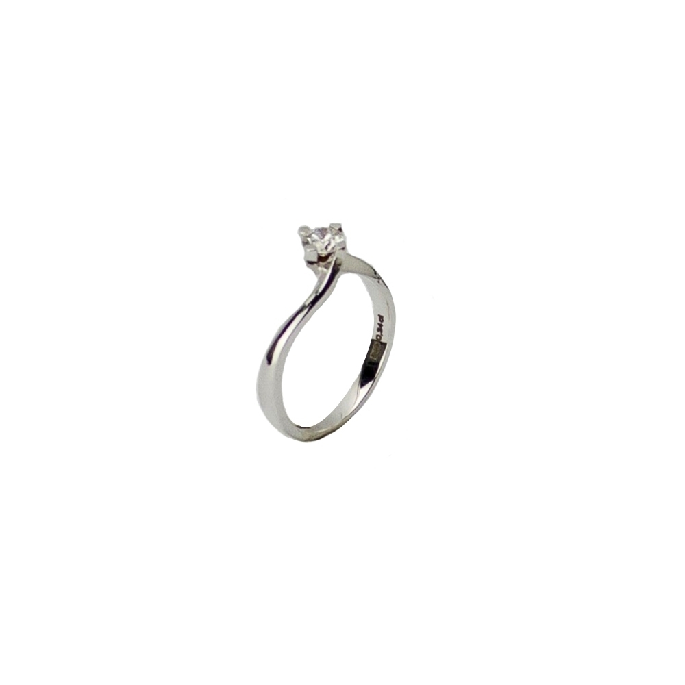 Gold K18 Engagement ring, Diamonds 0.34 ct