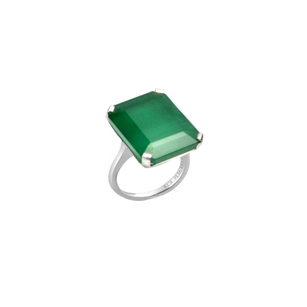 Gold Ring K18, Emerald 14.88 ct