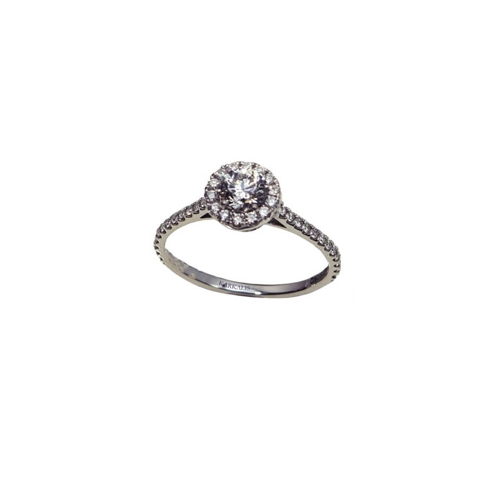 Gold K18 Engagement ring, Diamonds 0.85 ct