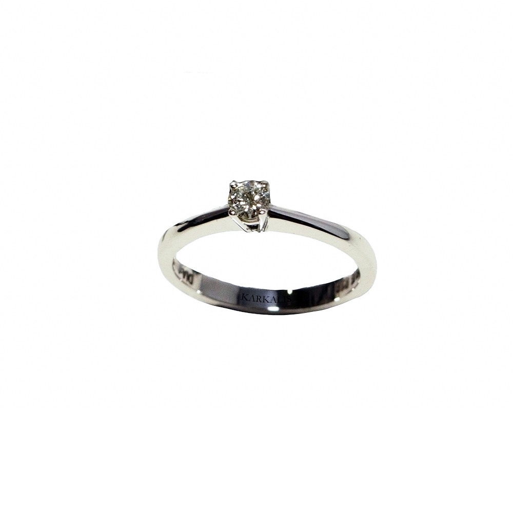 Gold K18 Engagement ring, Diamond 0.151 ct
