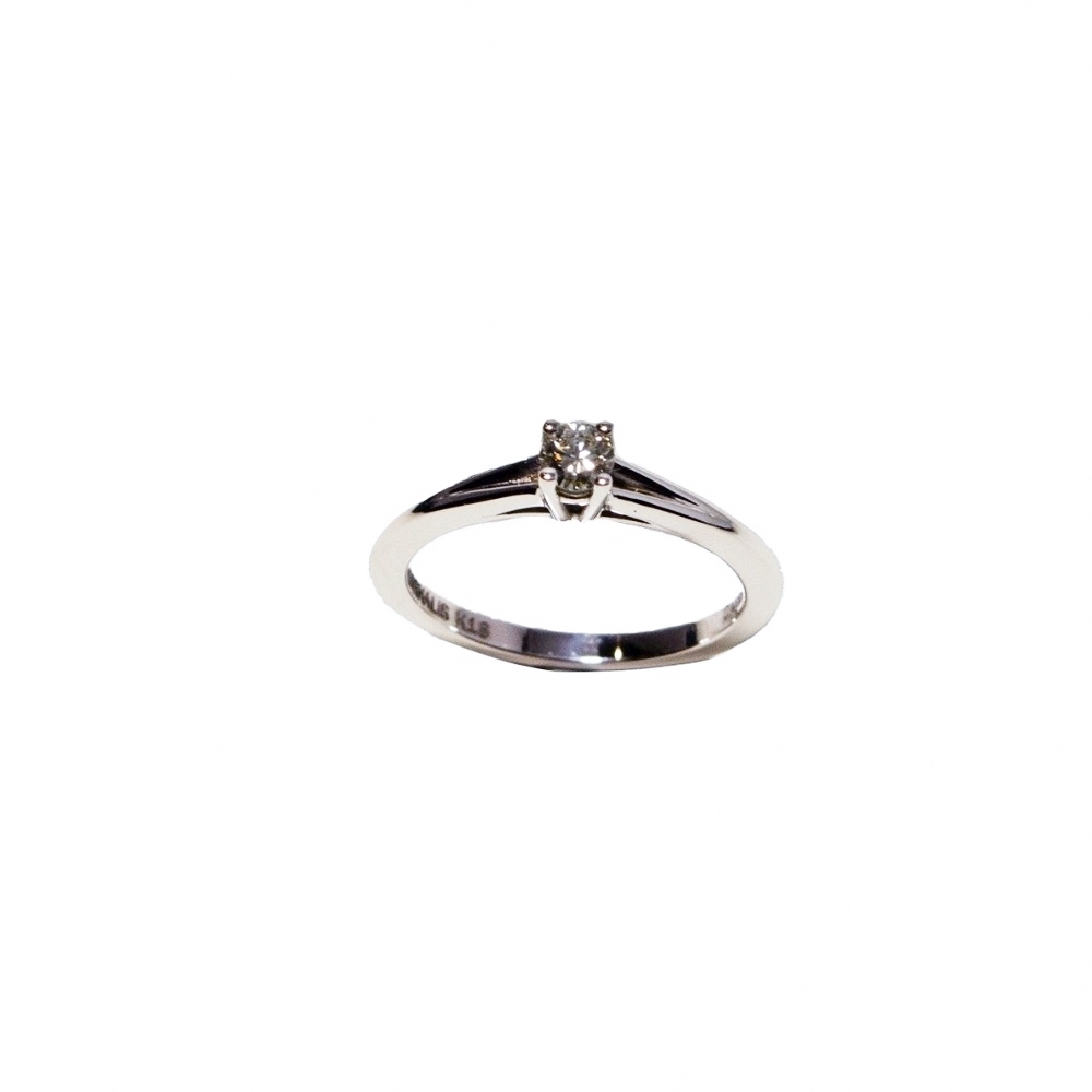 Gold K18 Engagement ring. Diamond 0.157 ct