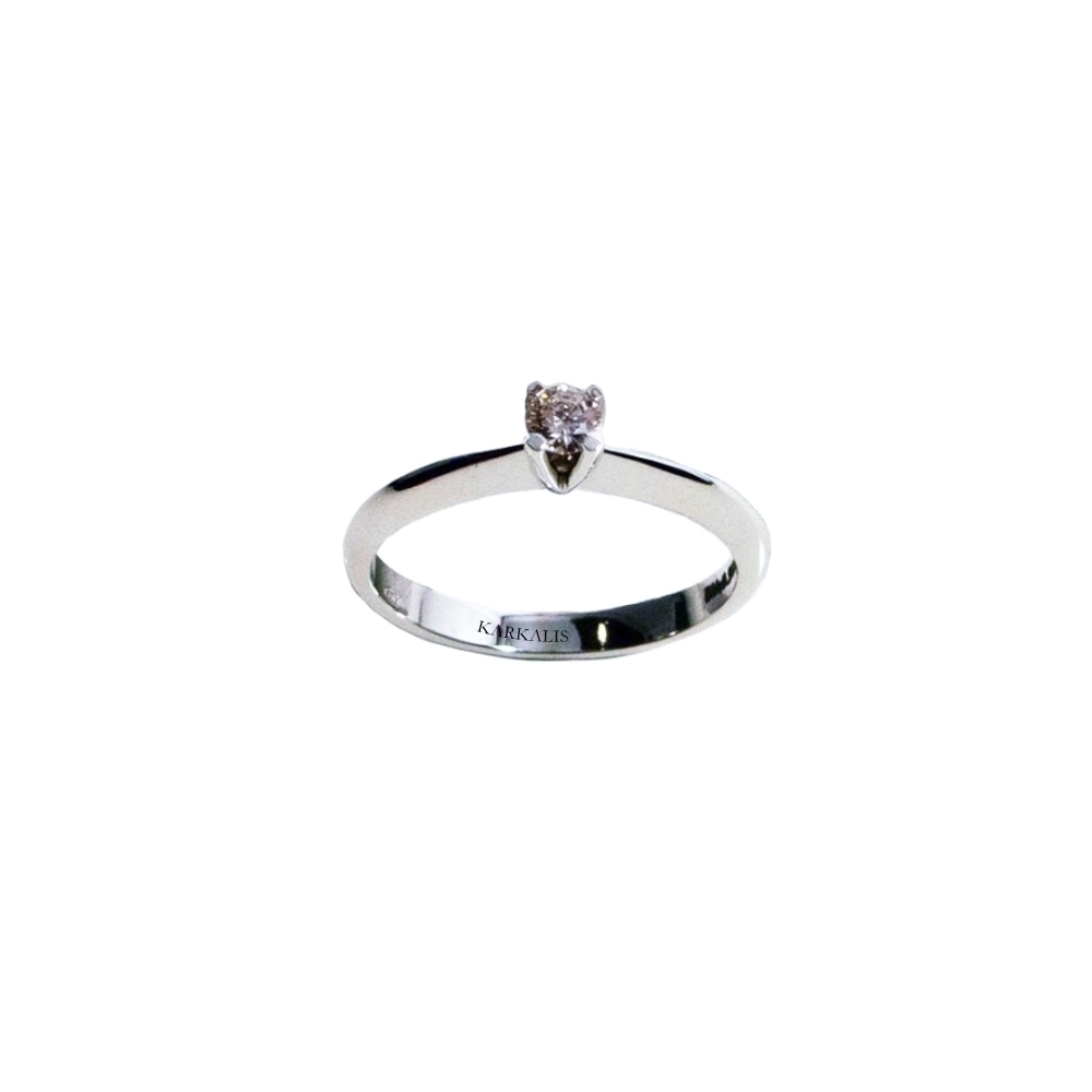 Gold K18 Engagement ring. Diamond 0.158 ct 