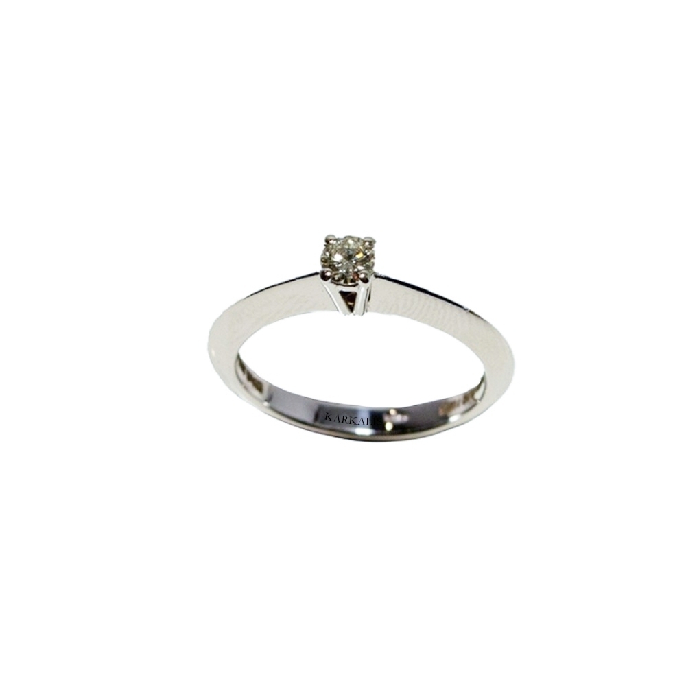 Gold K18 Engagement ring. Diamond 0.15 ct