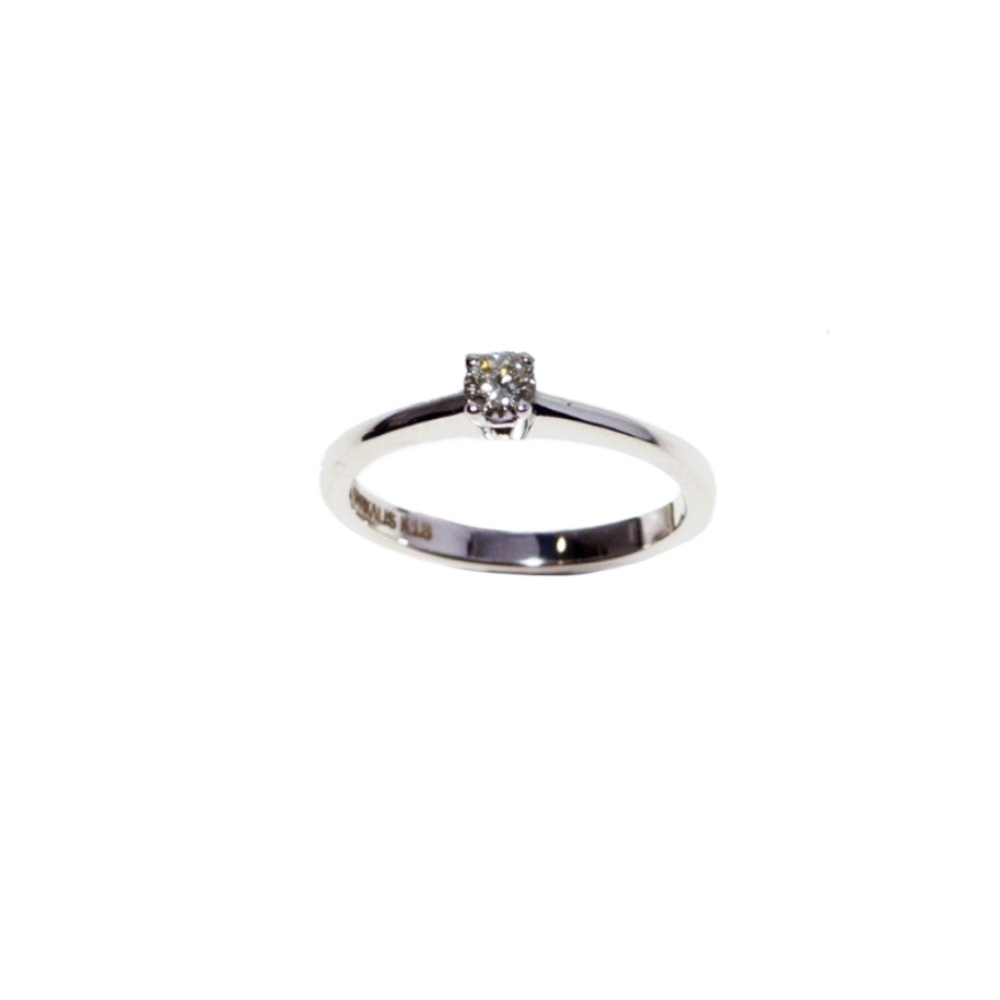 Gold K18 Engagement ring. Diamond 0.156 ct
