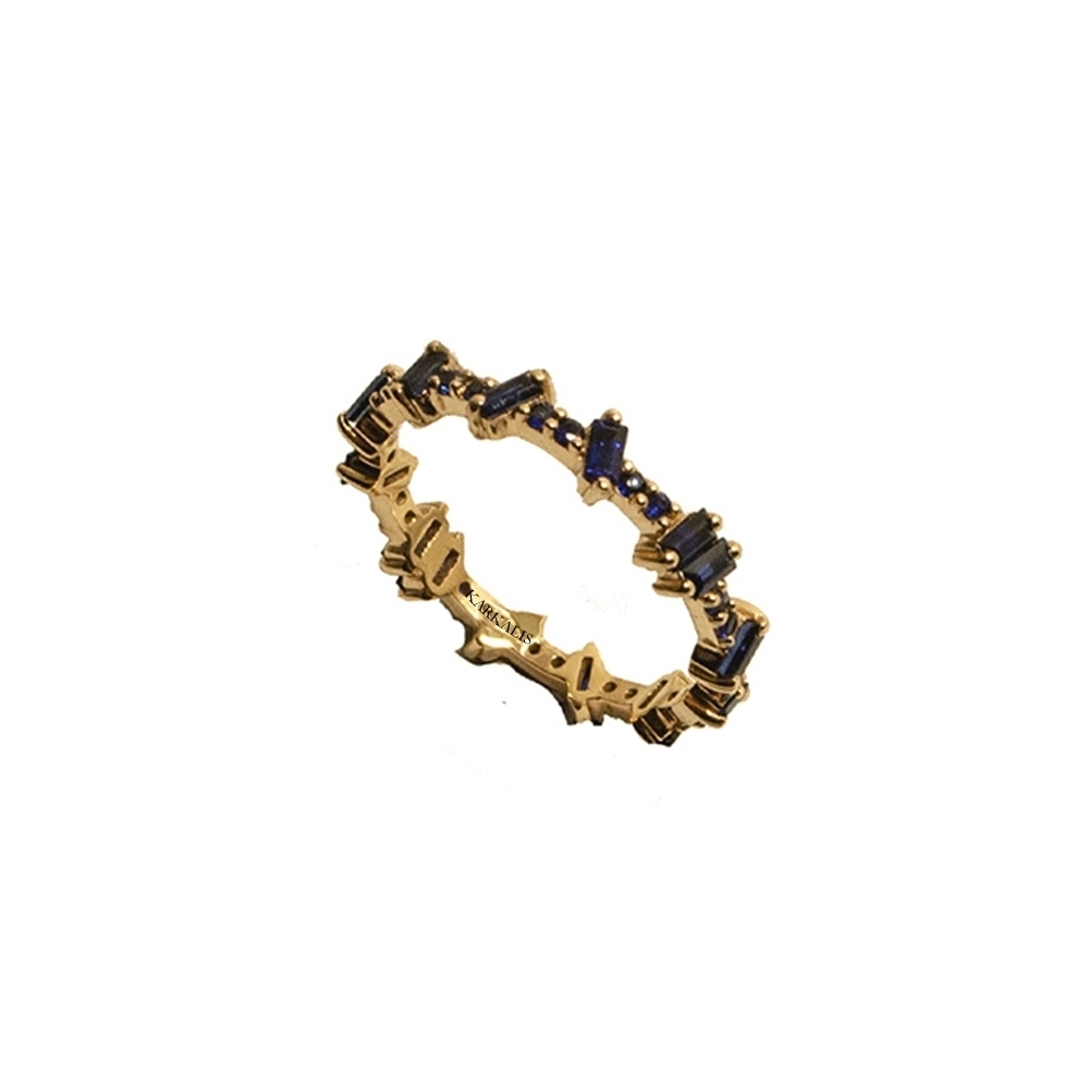 Χρυσό Δαχτυλίδι Κ18, Ζαφείρι