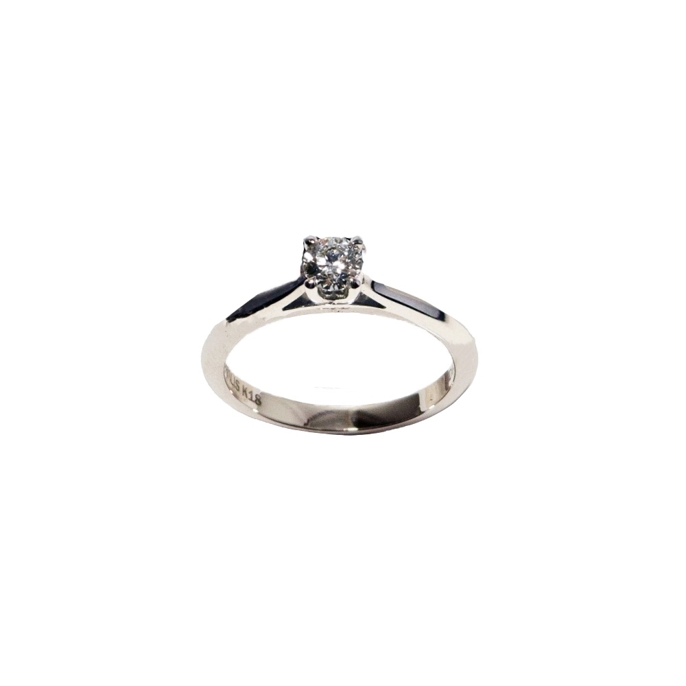 Gold K18 Engagement ring. Diamonds 0.30 ct