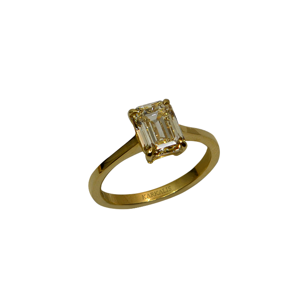 Χρυσό Δαχτυλίδι με κίτρινο Διαμάντι