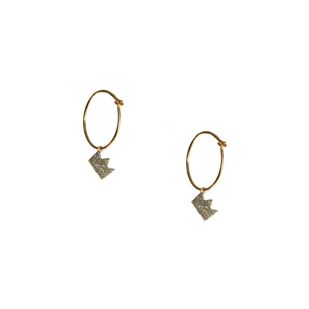Gold K18 Earrings with Diamonds 
