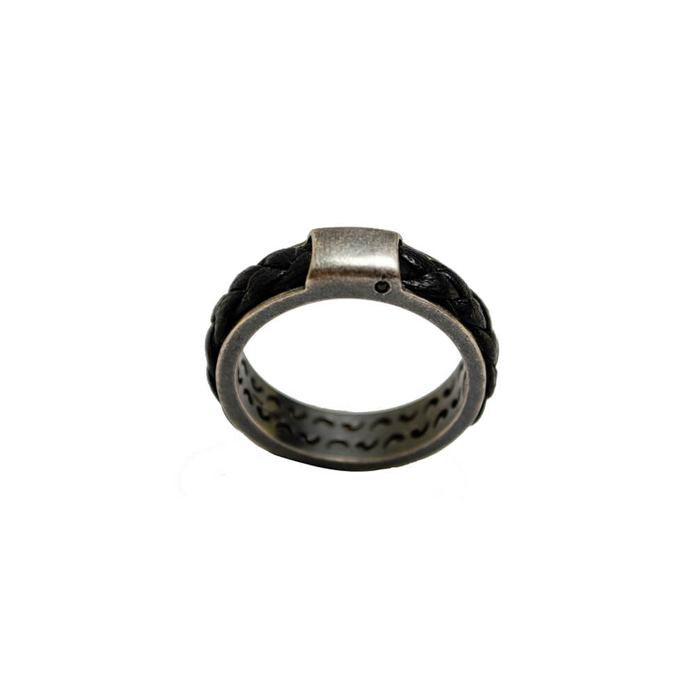 Silver Ring 925 with Leather