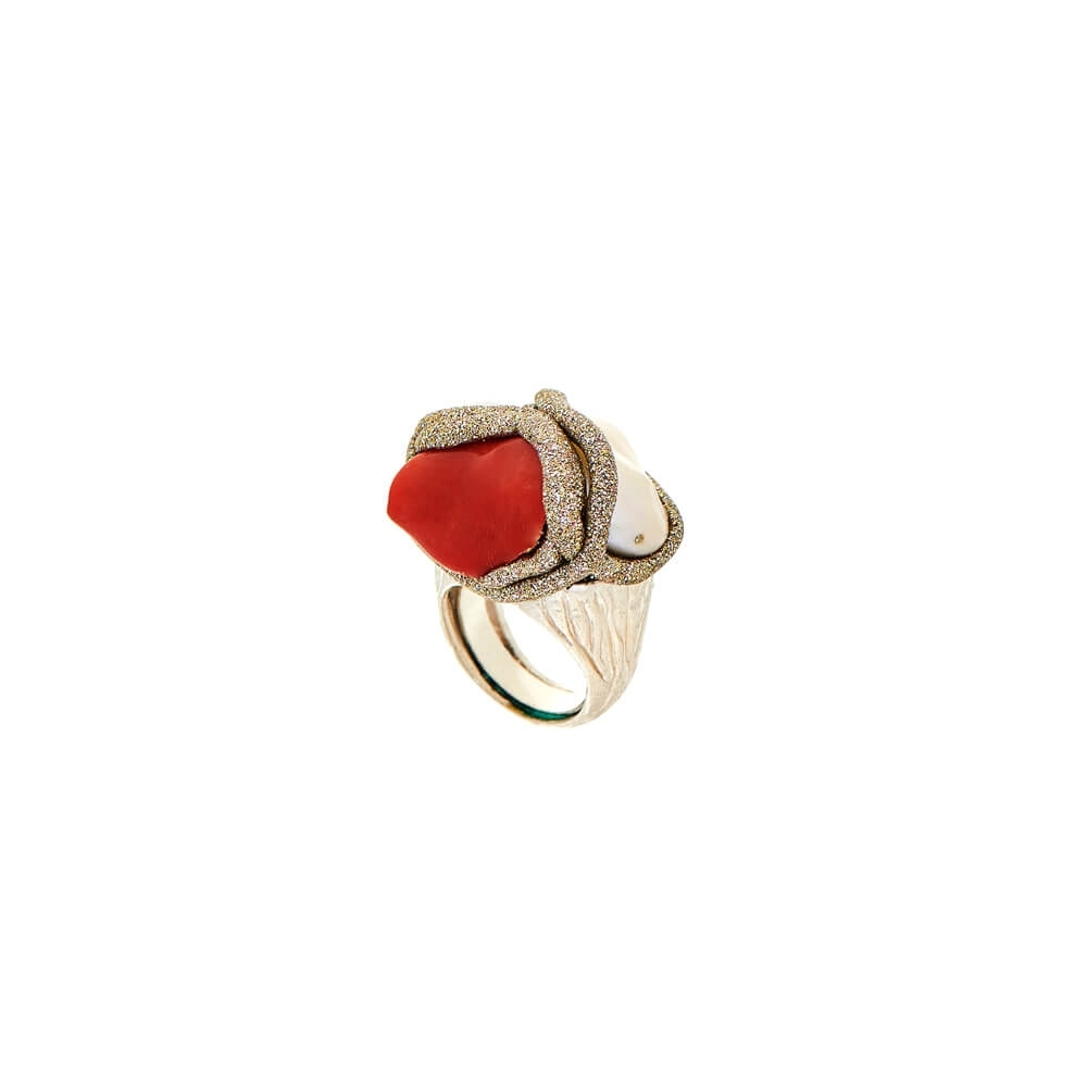Silver Ring 925 with Coral
