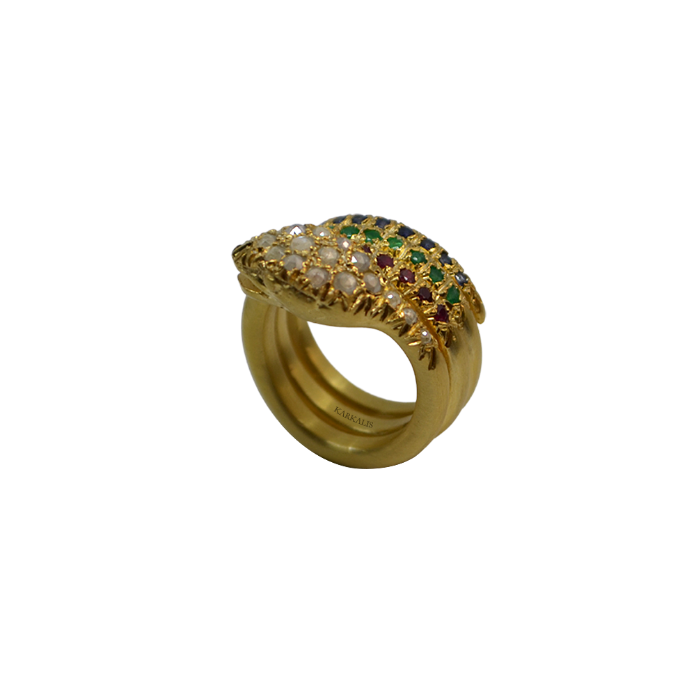 Ασημένιο Δαχτυλίδι 925, Διαμάντια, Σμαράγδια, Ζαφείρια, Ρουμπίνια