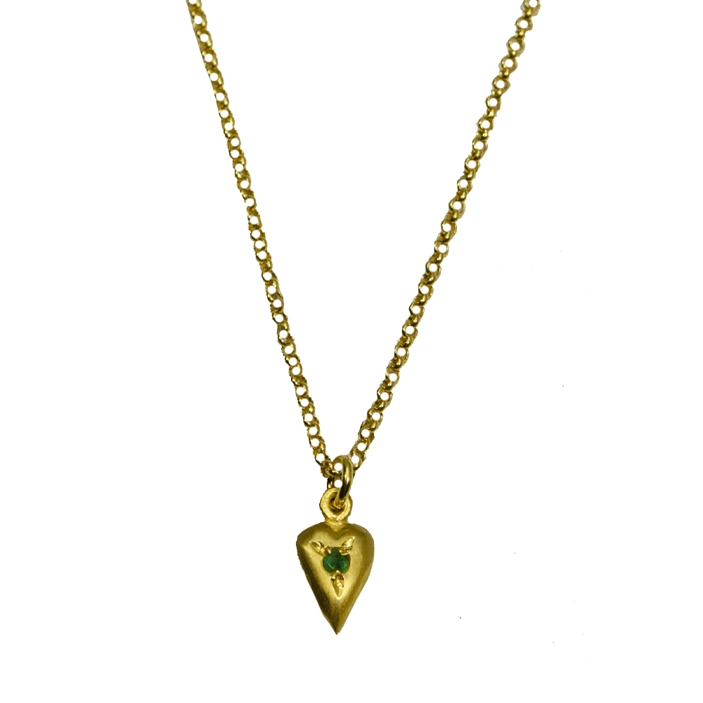 Silver Necklace 925, Emerald