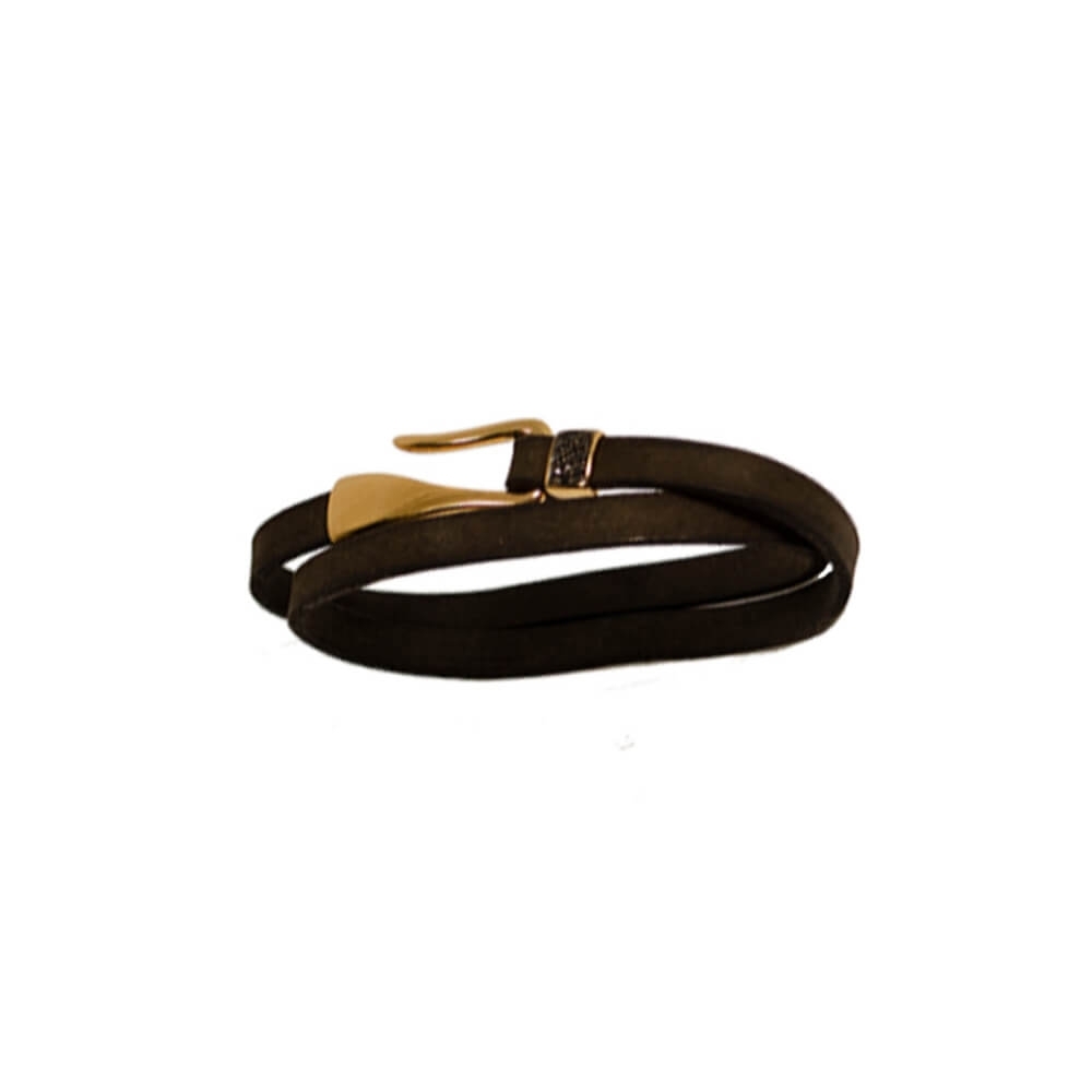 Gold K18 Men's Bracelet, Diamonds 0.15 ct 