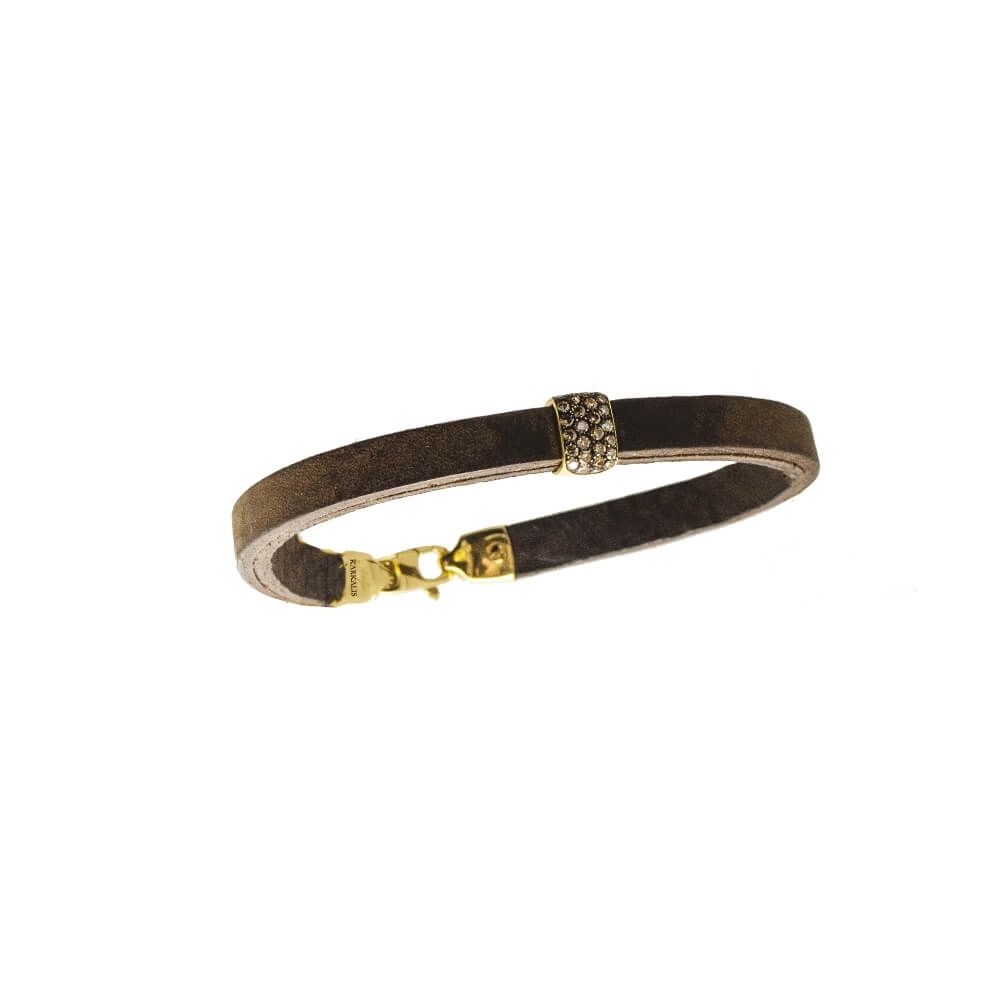 Gold K18 Men's Bracelet, Diamonds 0.42 ct 