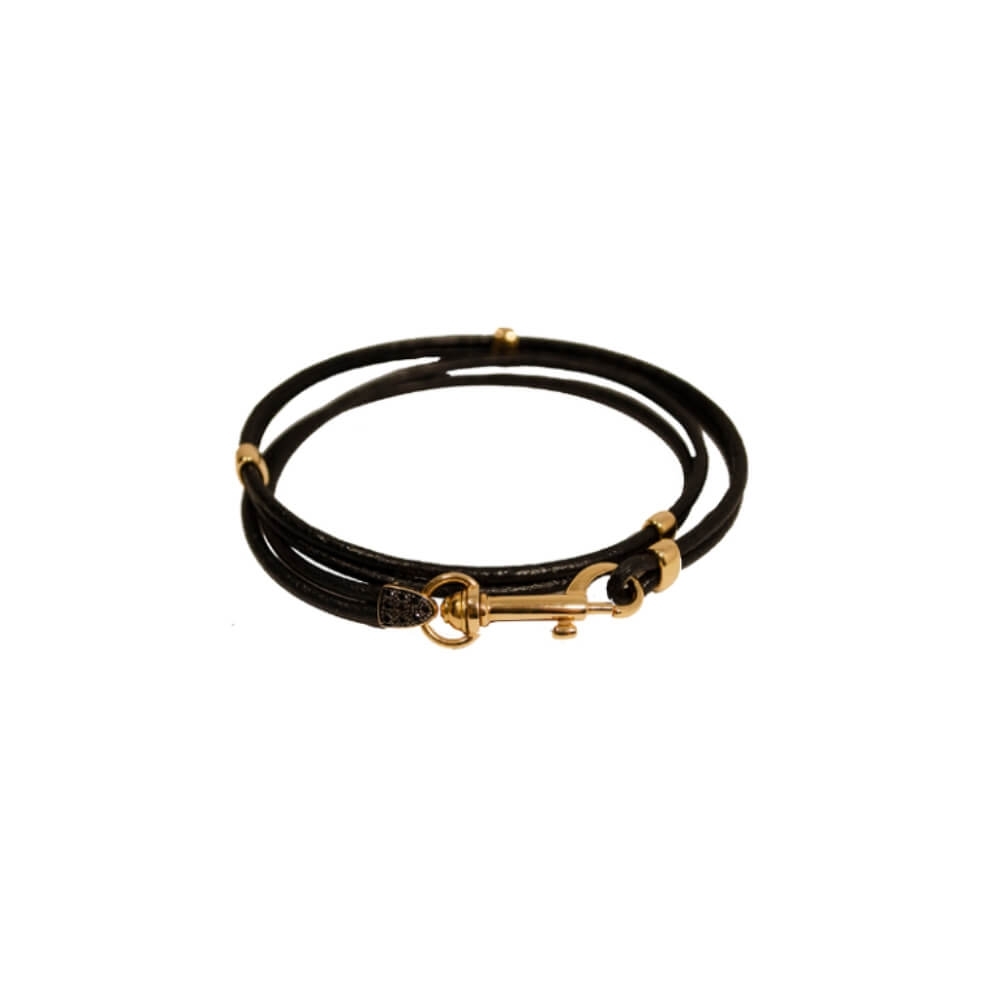 Gold K18 Men's Bracelet, Diamonds 0.15 ct