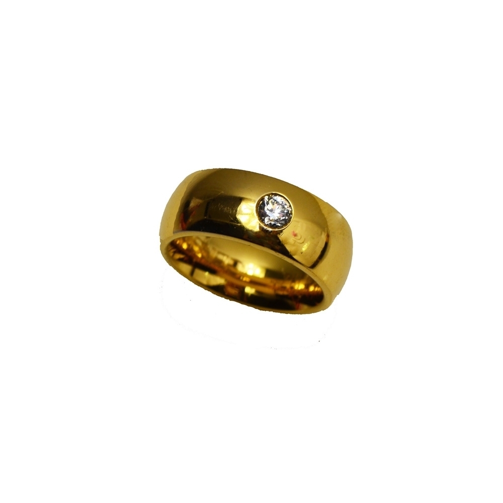 Gold Wedding Ring K18. Diamonds 0.18 ct