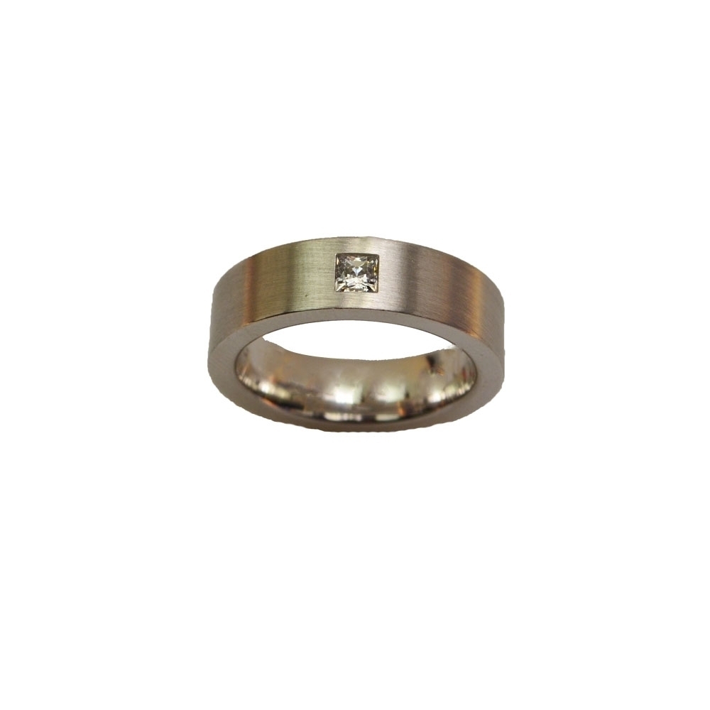 Gold K18 Wedding Ring, Diamond 0.16 ct.