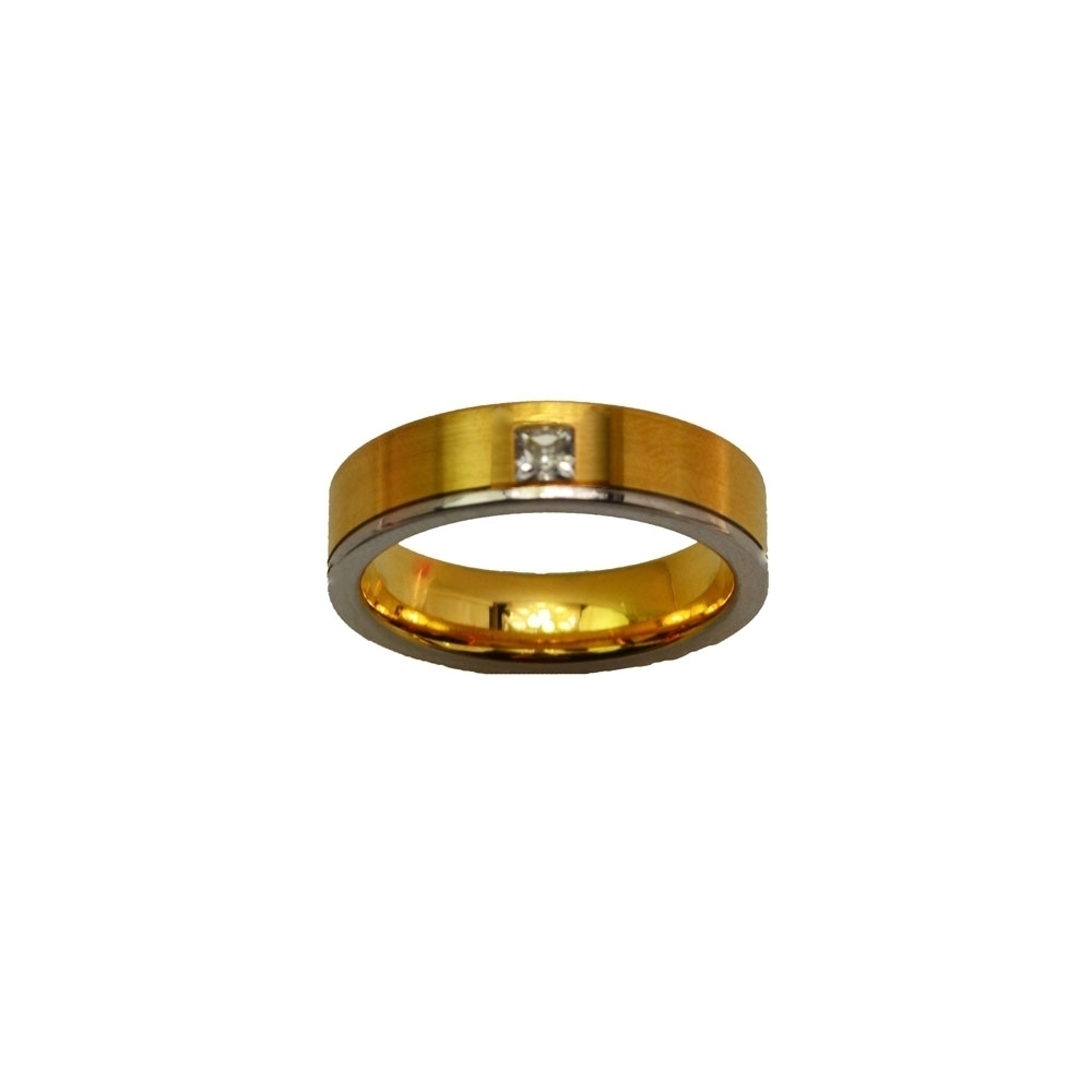 Gold Wedding Ring K18, Diamonds 0.16 ct