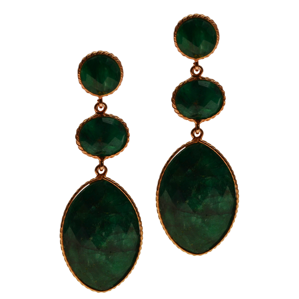 Silver Earrings 925 with Emerald.