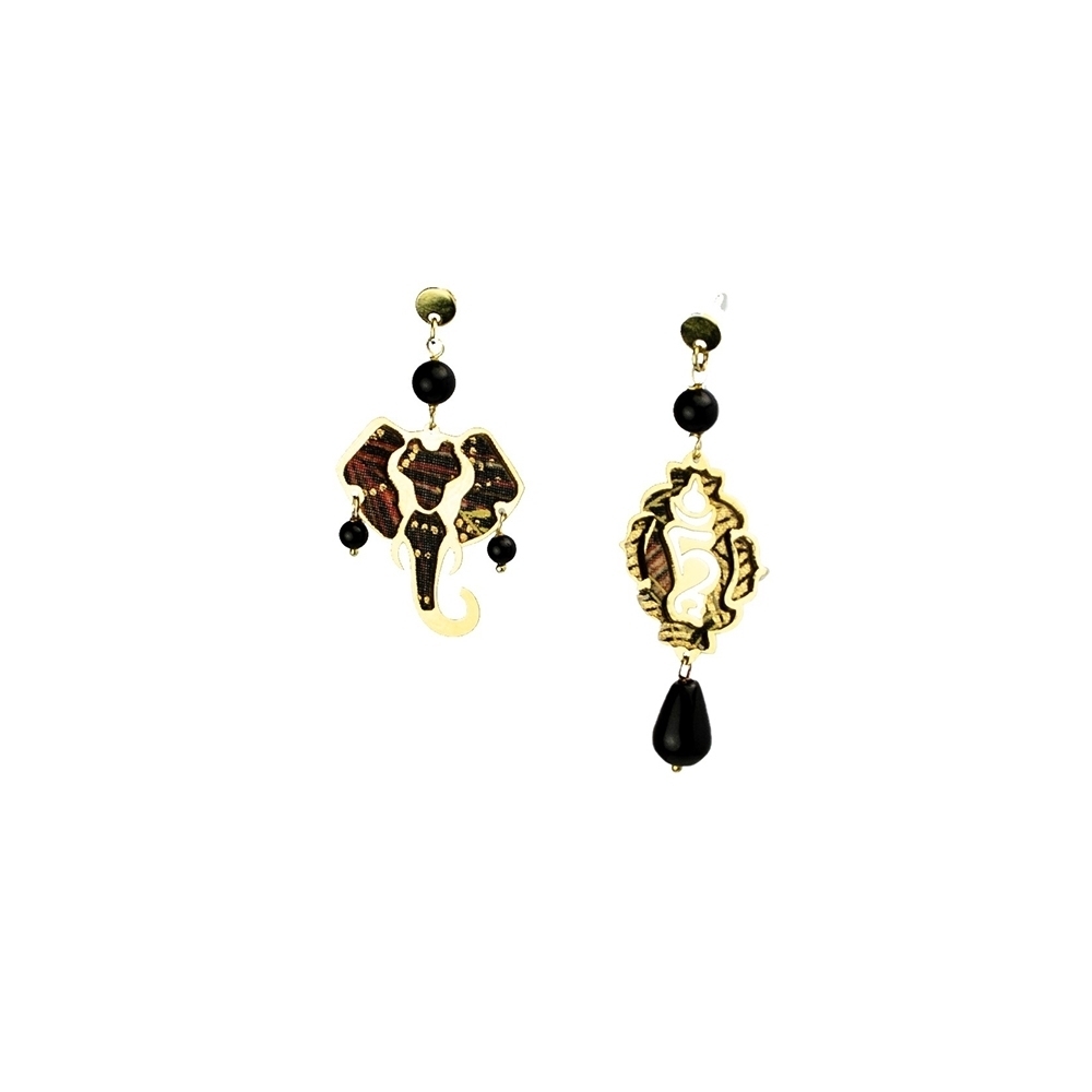 Silver Earrings 925 with Onyx